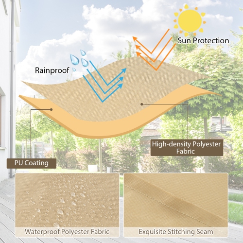 Topbuy 90"L x 50"W x 32"H Patio Table Cover Outdoor Table & Chairs Set Cover w/ Handles & Air Vents Rectangular Patio Furniture Set Cover