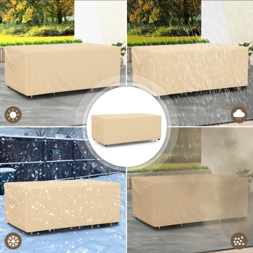Topbuy 90"L x 50"W x 32"H Patio Table Cover Outdoor Table & Chairs Set Cover w/ Handles & Air Vents Rectangular Patio Furniture Set Cover