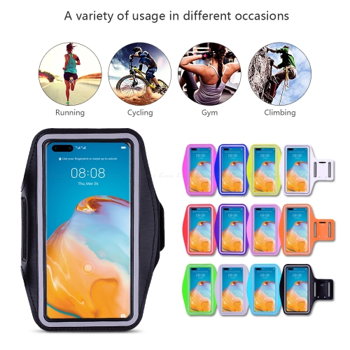 Brassard pour téléphone cellulaire jusqu’à 6.2 po, bracelet ajustable, porte-clés et fente pour carte, pour courir