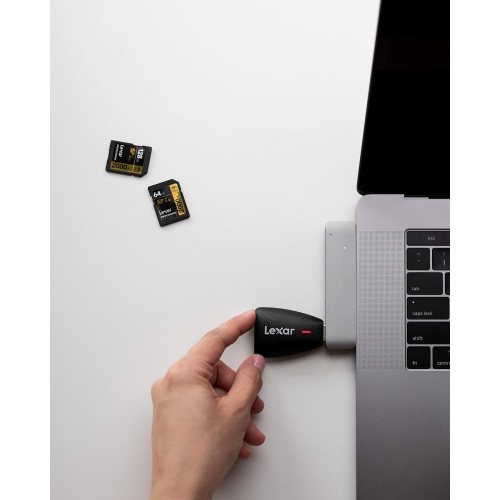 Lexar – Lecteur de cartes USB 2-en-1 pour cartes SD et microSD, noir