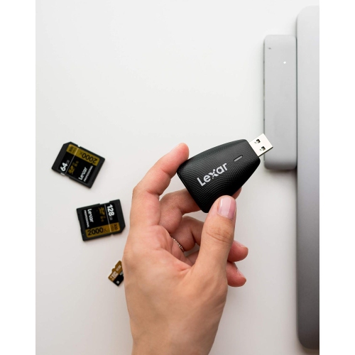 Lexar – Lecteur de cartes USB 2-en-1 pour cartes SD et microSD, noir
