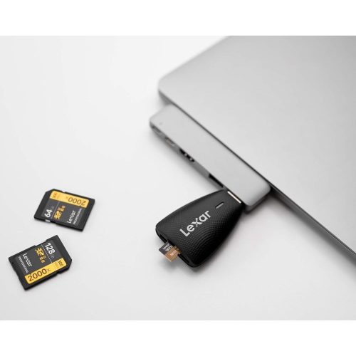 Lexar – Lecteur de cartes USB 2-en-1 pour cartes SD et microSD, noir