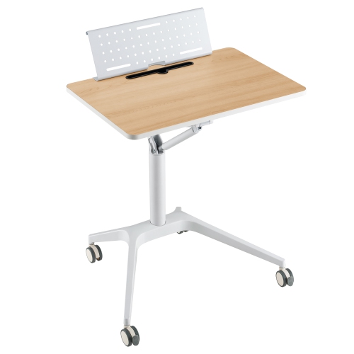 Gymax Pneumatic Standing Desk Rolling Adjustable Laptop Cart Podium Detachable Holder