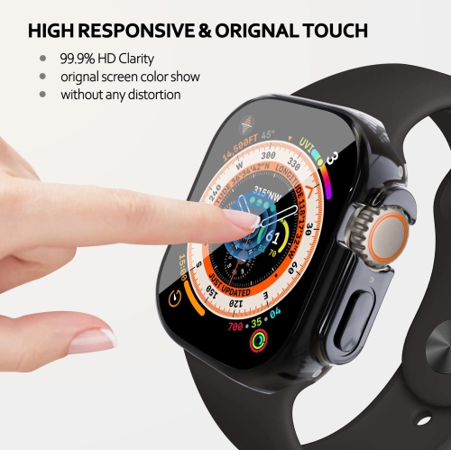 Soft TPU Case Built-in HD Flim Compatible for Apple Watch Ultra 49mm,ALMNVO Ultra Thin Cases Accessories with Screen Protector,All Around Protective