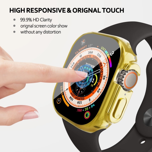 Soft TPU Case Built-in HD Flim Compatible for Apple Watch Ultra 49mm,ALMNVO Ultra Thin Cases Accessories with Screen Protector,All Around Protective