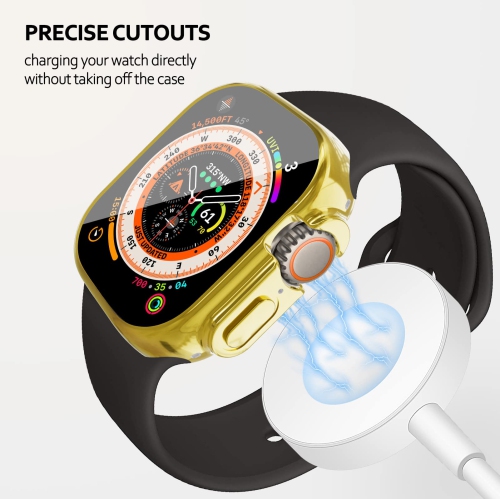 Soft TPU Case Built-in HD Flim Compatible for Apple Watch Ultra 49mm,ALMNVO Ultra Thin Cases Accessories with Screen Protector,All Around Protective