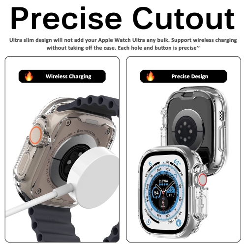 2 Pack Miimall Compatible Apple Watch Ultra Case 49mm No Screen Protector , Soft TPU Bumper Lightweight Shockproof All-Around Edge Protective Cover