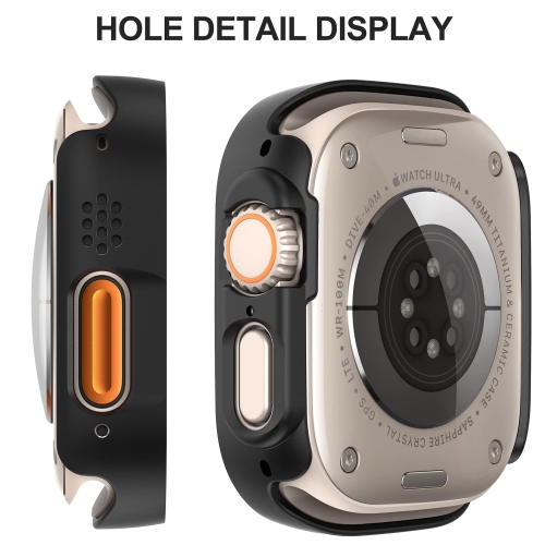 Diruite 2-Pack for Apple Watch Ultra 49mm PC All-Around Screen Protector Case, Tempered Glass Screen Protector Case Ultra-Thin for iWatch Ultra 49mm