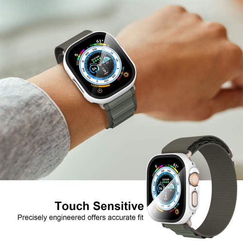 Diruite 2-Pack for Apple Watch Ultra 49mm PC All-Around Screen Protector Case, Tempered Glass Screen Protector Case Ultra-Thin for iWatch Ultra 49mm