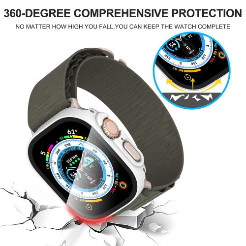 Diruite 2-Pack for Apple Watch Ultra 49mm PC All-Around Screen Protector Case, Tempered Glass Screen Protector Case Ultra-Thin for iWatch Ultra 49mm