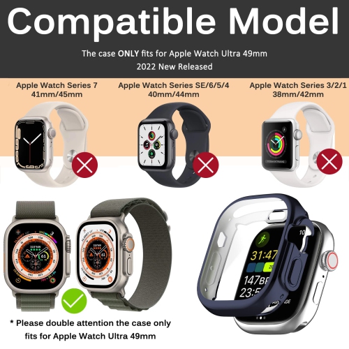Miimall Compatible Apple Watch Ultra Case 49mm with Built-in Screen Protector, Soft Plated TPU Shockproof Scratch Resistant All-Around Protective
