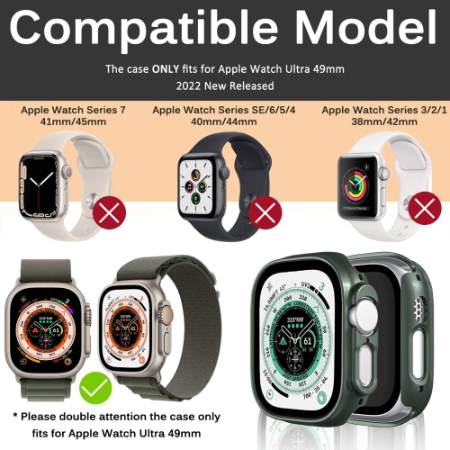 Miimall Compatible with Apple Watch Ultra Case 49mm No Screen Protector , Hard PC Bumper Lightweight Shockproof All-Around Edge Protective Cover Case
