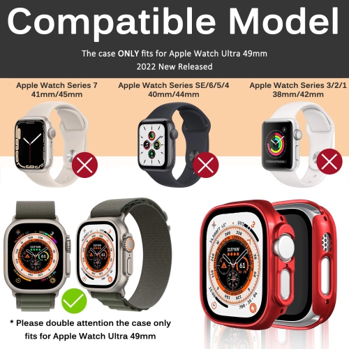 Miimall Compatible with Apple Watch Ultra Case 49mm No Screen Protector , Hard PC Bumper Lightweight Shockproof All-Around Edge Protective Cover Case