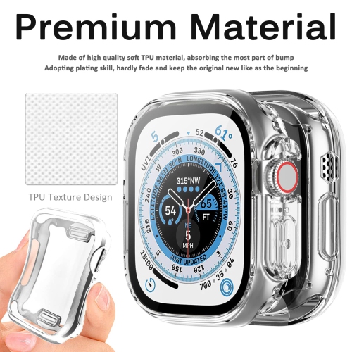 Miimall Compatible Apple Watch Ultra 49mm Case with Built-in Screen Protector, Soft Plated TPU Shockproof Scratch Resistant All-Around Protective