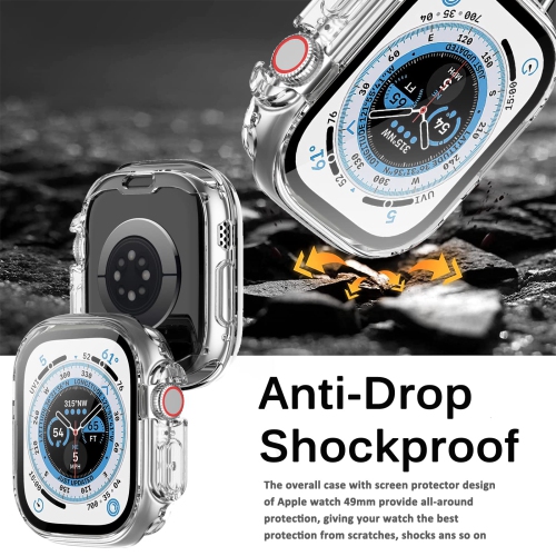 Miimall Compatible Apple Watch Ultra 49mm Case with Built-in Screen Protector, Soft Plated TPU Shockproof Scratch Resistant All-Around Protective