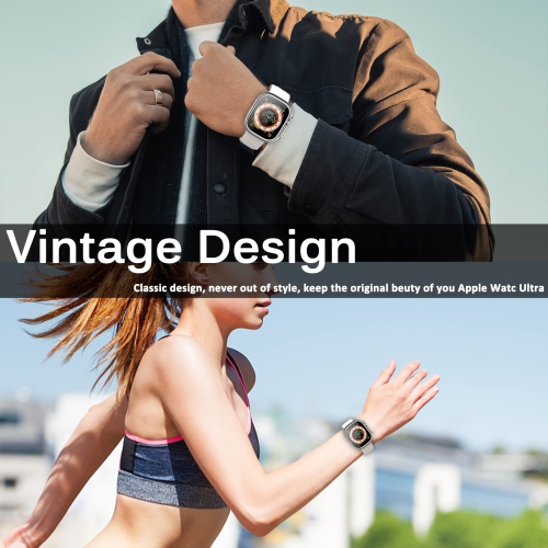 Miimall Compatible Apple Watch Ultra 49mm Case with Built-in Screen Protector, Soft Plated TPU Shockproof Scratch Resistant All-Around Protective