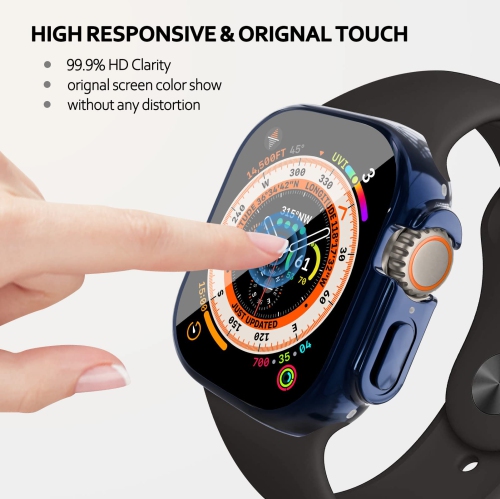 Soft TPU Case Built-in HD Flim Compatible for Apple Watch Ultra 49mm,ALMNVO Ultra Thin Cases Accessories with Screen Protector,All Around Protective