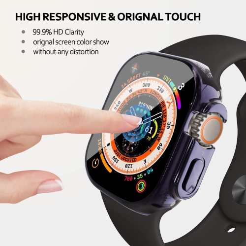 Soft TPU Case Built-in HD Flim Compatible for Apple Watch Ultra 49mm,ALMNVO Ultra Thin Cases Accessories with Screen Protector,All Around Protective