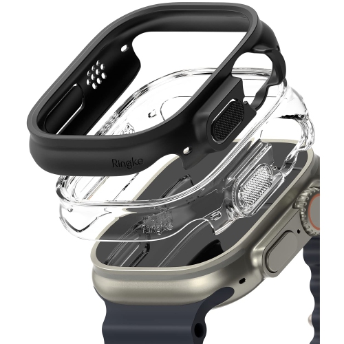 HLD  Ringke Slim Anti-Yellowing Material / 2 Pack Compatible \w Apple Watch Ultra Case for Minimalist Yet Sturdy, Solid Transparent Cover + Extra