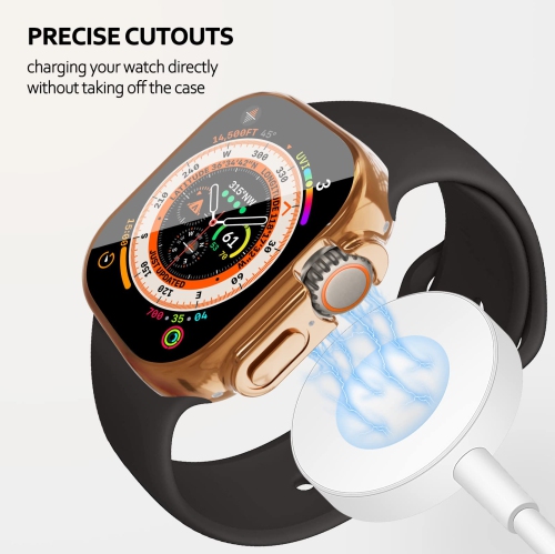 Soft TPU Case Built-in HD Flim Compatible for Apple Watch Ultra 49mm,ALMNVO Ultra Thin Cases Accessories with Screen Protector,All Around Protective