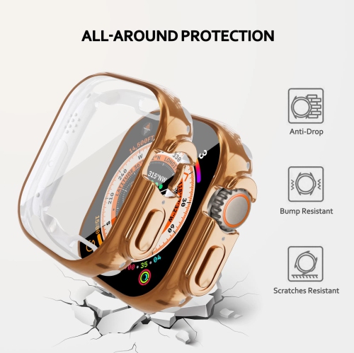 Soft TPU Case Built-in HD Flim Compatible for Apple Watch Ultra 49mm,ALMNVO Ultra Thin Cases Accessories with Screen Protector,All Around Protective