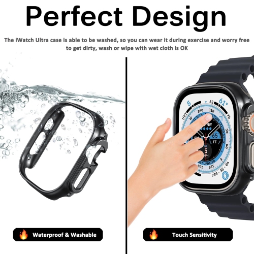 Miimall compatible avec l’étui pour Apple Watch Ultra 49 mm sans protecteur d’écran, étui protecteur rigide, antichoc, tout autour de l’étui pour