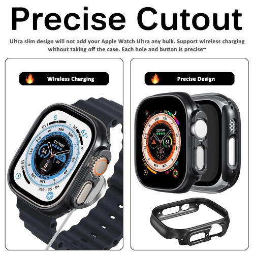Miimall compatible avec l’étui pour Apple Watch Ultra 49 mm sans protecteur d’écran, étui protecteur rigide, antichoc, tout autour de l’étui pour