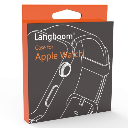 Langboom 2Pack Transparent Hard Case Compatible with Apple Watch SE Series 6 Series 5 Series 4 40mm with HD Tempered Glass Screen Protector, iWatch