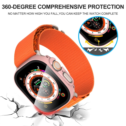 Diruite 2-Pack for Apple Watch Ultra 49mm PC All-Around Screen Protector Case, Tempered Glass Screen Protector Case Ultra-Thin for iWatch Ultra 49mm