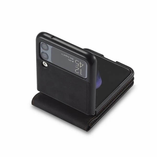 Étui rigide ajusté et antichoc en cuir pour Galaxy Z Flip 3 5G de Samsung