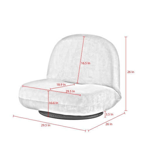 Loungie Jaeda Plush Recliner/Floor Chair, Lavender