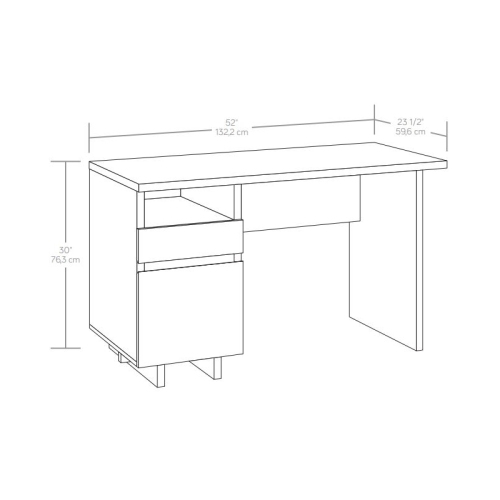 Sauder Select Engineered Wood Desk in Haze Acacia/Natural Finish