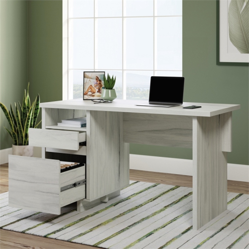 Sauder Select Engineered Wood Desk in Haze Acacia/Natural Finish