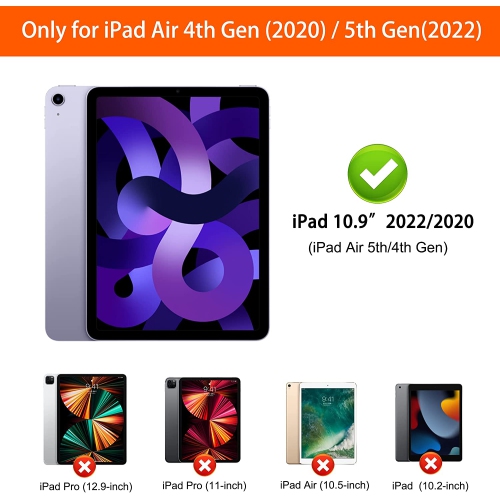 iPad Air 5/4 Protective Case, Waterproof Shockproof Snow Proof Dirt Proof Heavy Duty Rugged Case with Pencil Holder Kickstand Keyboard Interface for