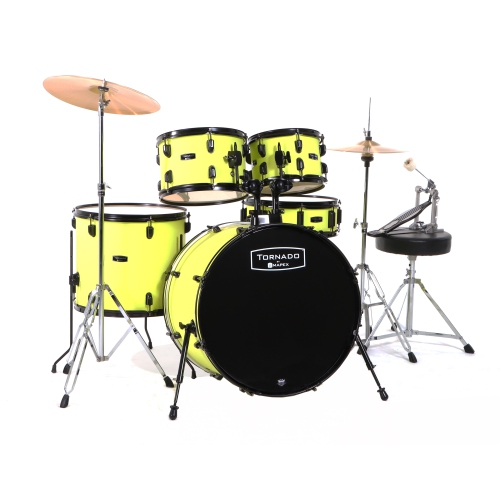 MAPEX  Tornado 5-Piece Drum Kit (22, 10, 12, 16, Sd) With Cymbals And Hardware - In Yellow