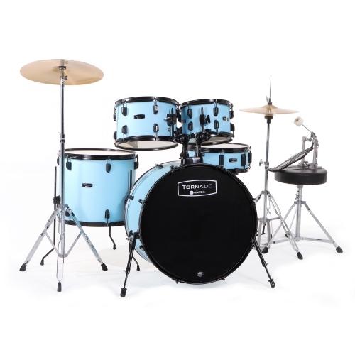 MAPEX  Tornado 5-Piece Drum Kit (22, 10, 12, 16, Sd) With Cymbals And Hardware - Hawaii In Blue