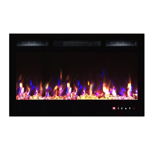FLAMEHAUS  ® Electric Led Fireplace Insert - 36"- In Black