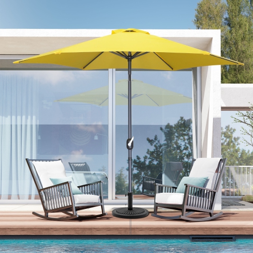 9' Tilting Market Umbrella in UV-Protected Polyester - Yellow