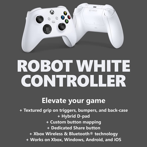Manette sans fil boîte ouverte pour Xbox Series X|S, Xbox One et appareils Windows – Blanc robot