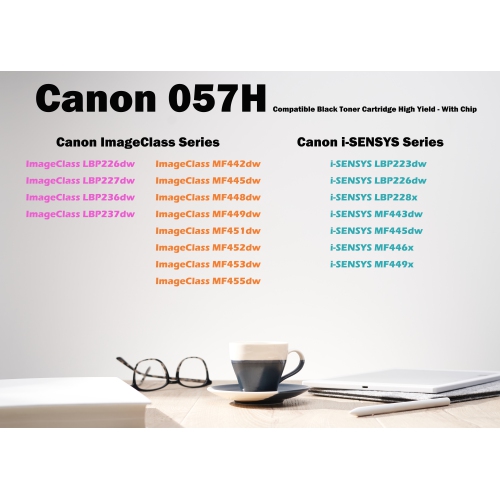 [With New Chip] 2PK Ultra Toner® Compatible Canon 057H Black Toner Cartridge High Yield LBP223dw 226dw 227dw 228x 236dw 442dw 443dw 445dw 446x 448dw