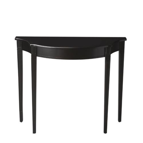 Beaumont Lane Traditional Wood Demilune Console Table in Licorice