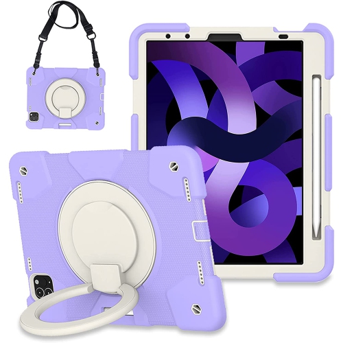 S iPad Air 5/4 Kids Case 2022/2020, iPad Pro 11 Case 2nd/1st Gen 2020/2018 with Pencil Holder Rotating Stand/Handle Grip Shoulder Strap Drop-Proof