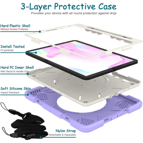 S iPad Air 5/4 Kids Case 2022/2020, iPad Pro 11 Case 2nd/1st Gen 2020/2018 with Pencil Holder Rotating Stand/Handle Grip Shoulder Strap Drop-Proof