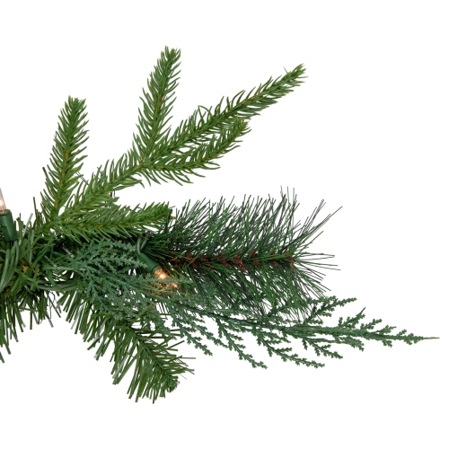 6' x 18" Pre-Lit Mixed Pine Artificial Christmas Icicle Garland, Clear Lights