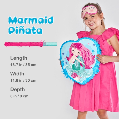 Mermaid Pinata Themed Birthday Supplies Set - Perfect Piñata Decorations, Treasure Hunt & More!