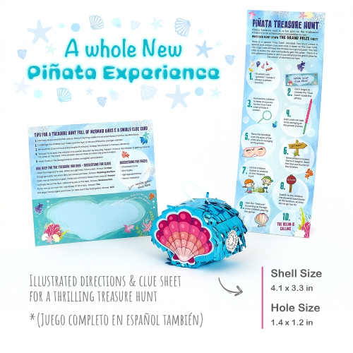 Mermaid Pinata Themed Birthday Supplies Set - Perfect Piñata Decorations, Treasure Hunt & More!