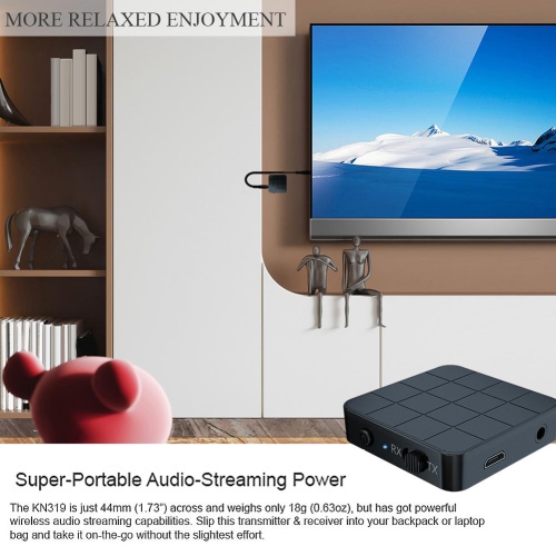 Adaptateur émetteur-récepteur audio sans fil 2 en 1 pour TV, voiture et ordinateur Bluetooth 5.0