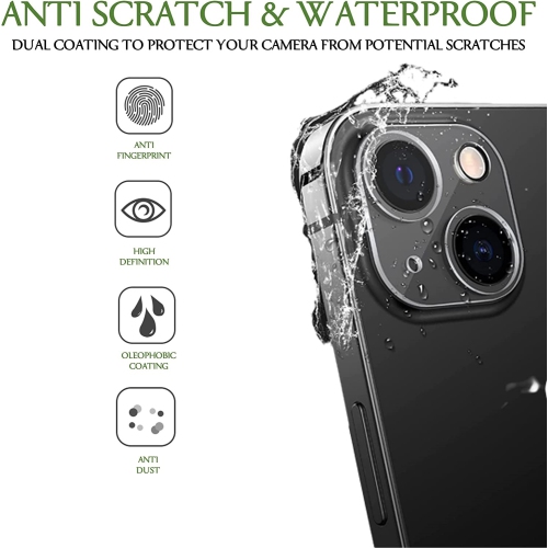 Protection de l'objectif de l'appareil photo pour iPhone 13 6.1-inch HD, Protection transparente de la caméra arrière, Compatible avec le boîtier,