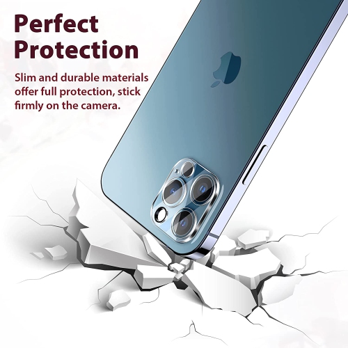 Protection de l'objectif de l'appareil photo pour iPhone 12 Pro 6.1-inch HD, Protection transparente de la caméra arrière, Compatible avec le