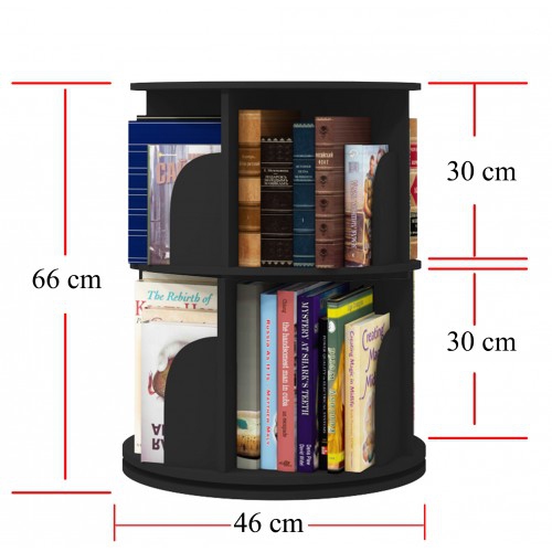 2 Tier 360° Rotating Stackable Shelves Bookshelf Organizer